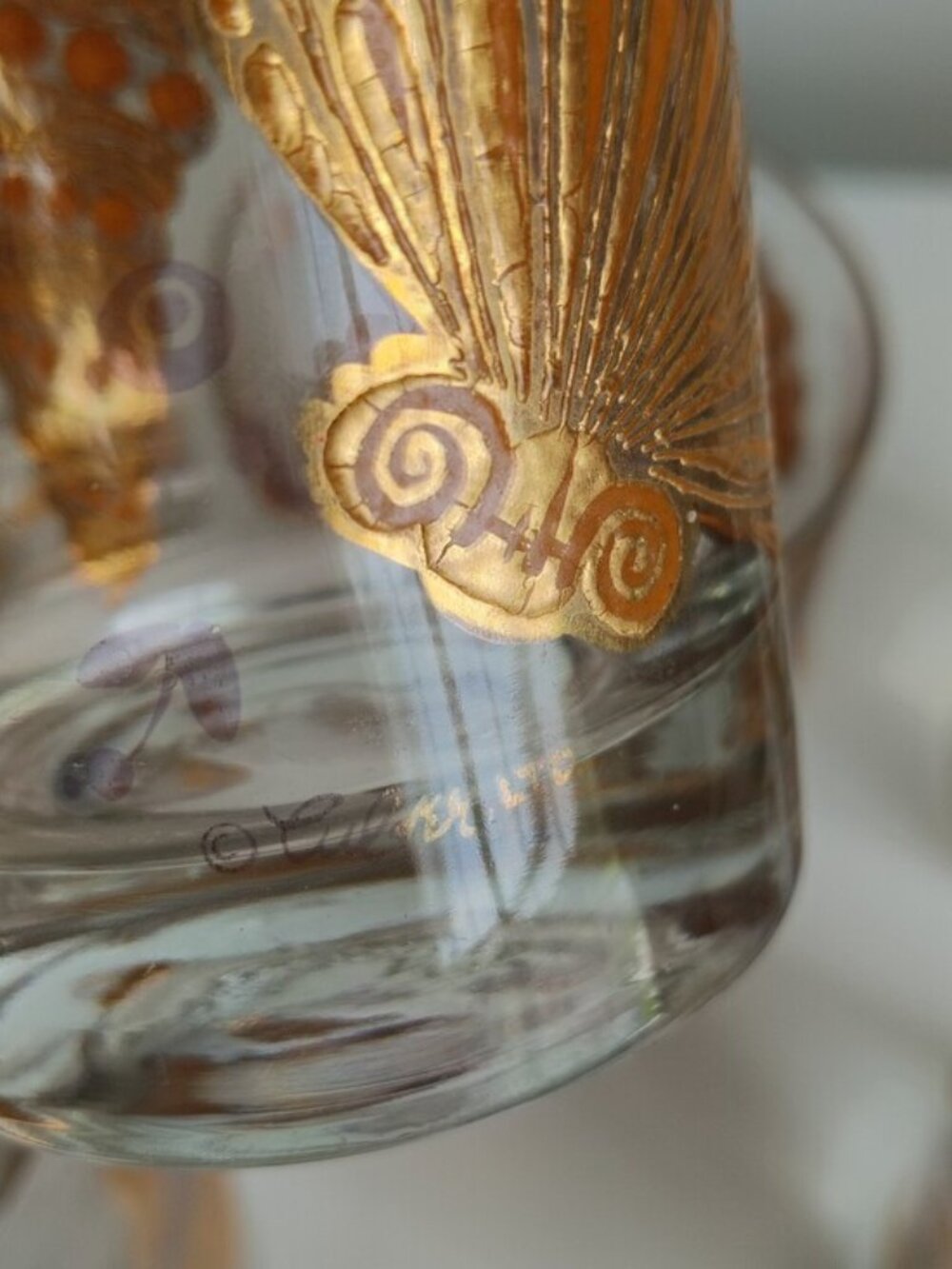 Culver Vintage Mid-Century Seashells 22K Gold Gilt Highball Glasses Set of 6 - Picture 5 of 8